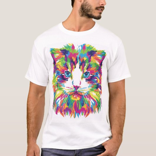 Colorful Cat T-Shirt Tシャツ (正面)
