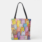 Colorful Cat Tote Bag with Playful Design トートバッグ (裏面)