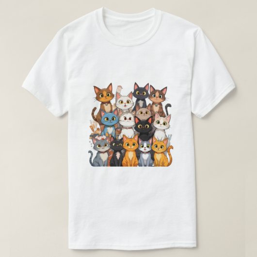 Colorful Cats Collection – Cute and Playful Artwor Tシャツ (デザイン正面)