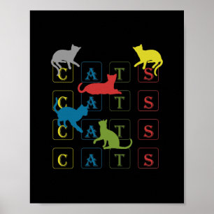 Colorful Cats For Cat Lovers and Cat Owners  ポスター