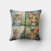 Colorful Cats Fun Artistic クッション (裏面)