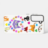 Colorful Cats & Hearts Samsung Galaxy Case Samsung Galaxyケース (裏面横)