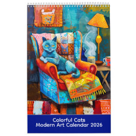 Colorful Cats – Modern Art Calendar 2026 カレンダー