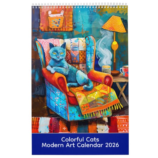 Colorful Cats – Modern Art Calendar 2026 カレンダー (カバー)
