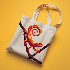 Colorful Chameleon Jungle Art Tote Bag – Tropical  トートバッグ