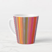 Colorful Charcoal Boho Stripes カフェラテマグ (左アングル)