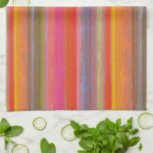 Colorful Charcoal Boho Stripes キッチンタオル (折り畳み)