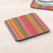 Colorful Charcoal Boho Stripes コースター (左側)