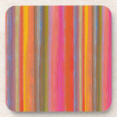 Colorful Charcoal Boho Stripes コースター (正面)