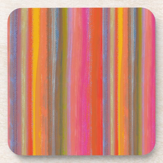 Colorful Charcoal Boho Stripes コースター (正面)