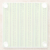 Colorful Chartreuse Green Pattern ガラスコースター (裏面)