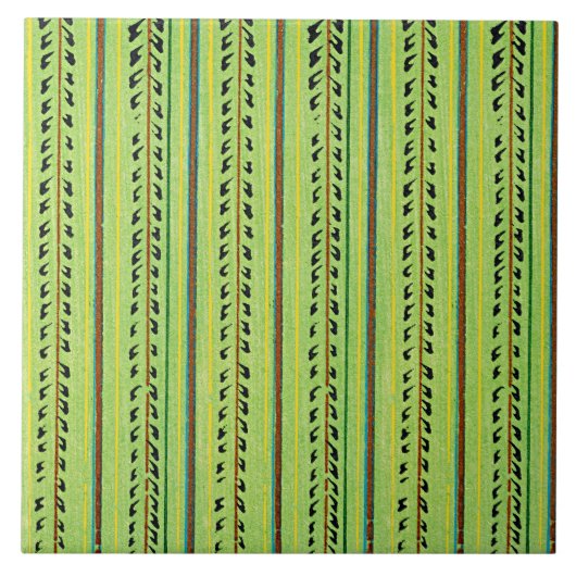 Colorful Chartreuse Green Pattern タイル (正面)