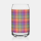 Colorful Checker Abstract Pattern ガラス缶 (正面)
