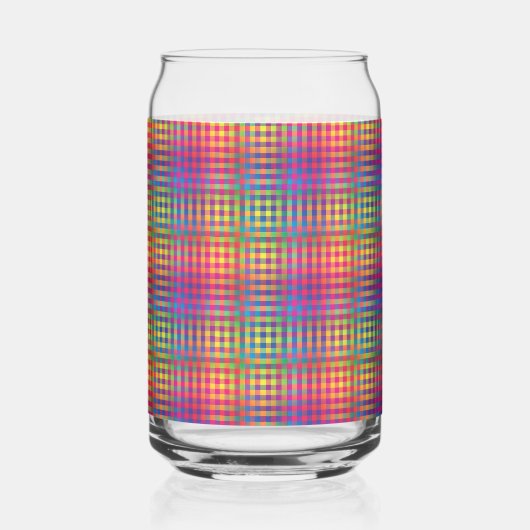 Colorful Checker Abstract Pattern ガラス缶 (裏面)