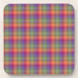 Colorful Checker Abstract Pattern コースター
