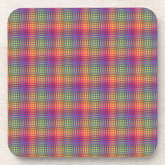 Colorful Checker Abstract Pattern コースター (正面)