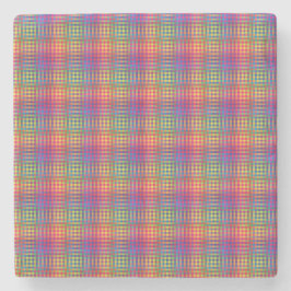 Colorful Checker Abstract Pattern ストーンコースター