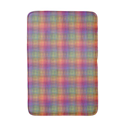 Colorful Checker Abstract Pattern バスマット (正面縦)