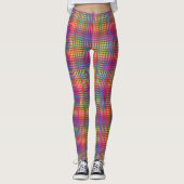 Colorful Checker Abstract Pattern レギンス (正面)