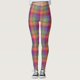 Colorful Checker Abstract Pattern レギンス
