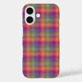 Colorful Checker Abstract Pattern iPhone 16ケース