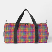 Colorful Checker Abstract Pattern Small ダッフルバッグ (裏面)