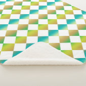 Colorful Checker Diamond Pattern シェルパブランケット (3/4)