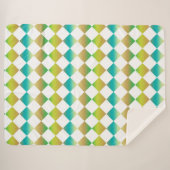 Colorful Checker Diamond Pattern シェルパブランケット (正面(横))
