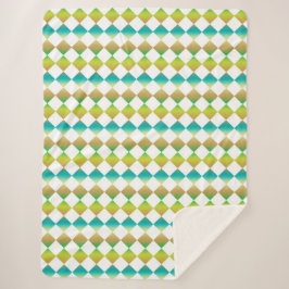 Colorful Checker Diamond Pattern シェルパブランケット