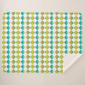 Colorful Checker Diamond Pattern シェルパブランケット (正面(横))