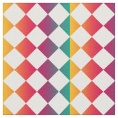 Colorful Checker Diamond Pattern ファブリック (クローズアップ)