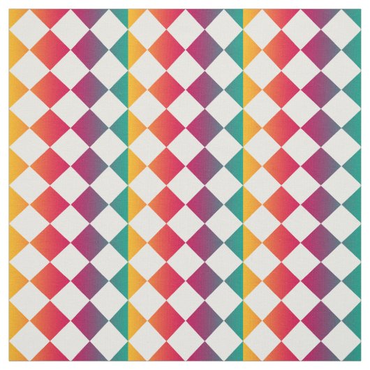 Colorful Checker Diamond Pattern ファブリック (見本)