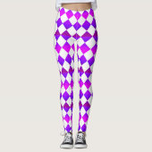 Colorful Checker Diamond Pattern レギンス (正面)