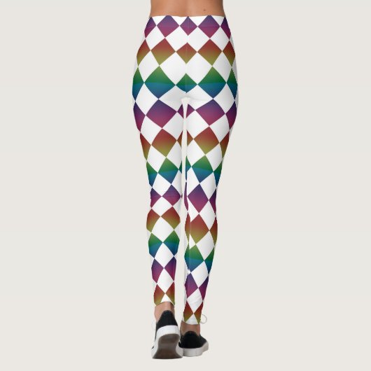 Colorful Checker Diamond Pattern レギンス (裏面)
