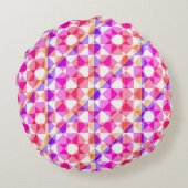 Colorful Checker Diamond Plaid Pattern ラウンドクッション (裏面)