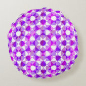 Colorful Checker Diamond Plaid Pattern ラウンドクッション (裏面)
