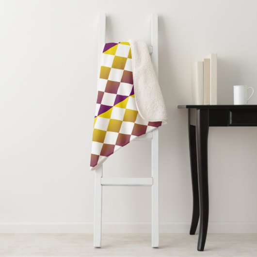 Colorful Checker Diamond Plaid Seamless Pattern シェルパブランケット (インサイチュ)