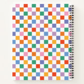 colorful checkered pattern custom monogram name  ノートブック (裏面)