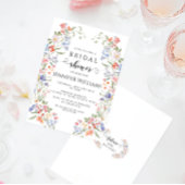 Colorful Chic Wildflower Wreath Bridal Shower 招待状