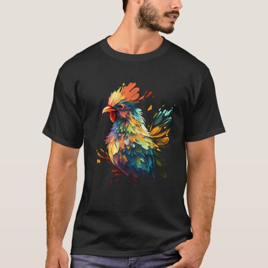 Colorful Chicken  Farm Animals Graphic Tシャツ (正面)