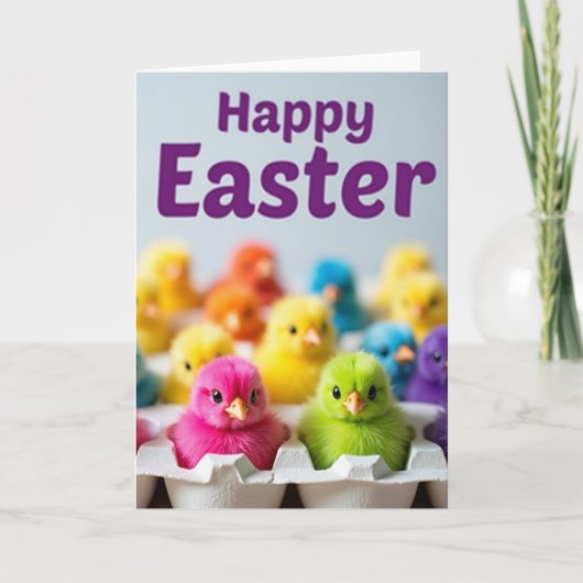 Colorful Chicks Greeting Card カード (正面)