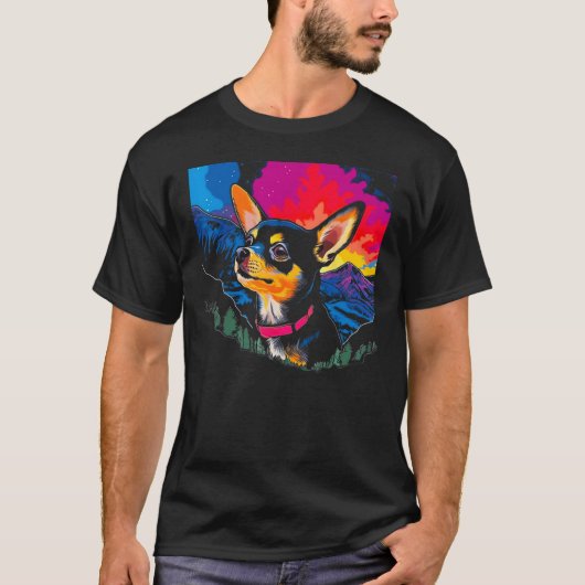 Colorful Chihuahua Dog Tシャツ (正面)