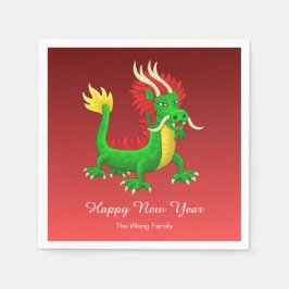 Colorful Chinese Dragon スタンダードカクテルナプキン