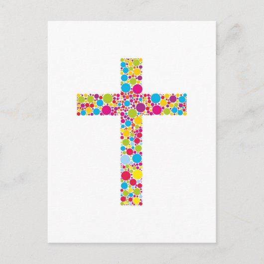 Colorful Christian Cross ポストカード (正面)