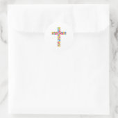 Colorful Christian Cross ラウンドシール (バッグ)