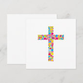 Colorful Christian Cross 招待状 (正面/裏面)