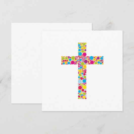 Colorful Christian Cross 招待状 (正面/裏面)