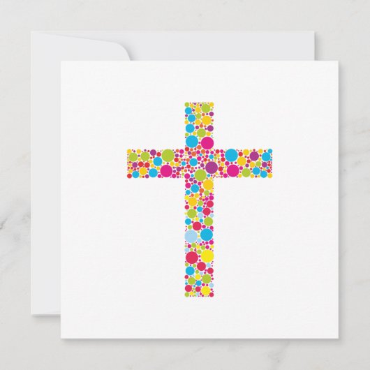 Colorful Christian Cross 招待状 (正面)