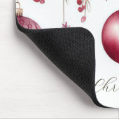 Colorful Christmas Baubles with Flowers マウスパッド (コーナー)