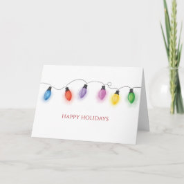 Colorful Christmas Bulbs Folded Holiday Card サンキューカード
